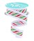 RG Ribbon: 1.5" Peppermint Twist Wired Ribbon with Fuzzy Drift Edges - 10 Yards - White, Red, Green - For Bows, Wreaths, Crafts and Christmas Decorations